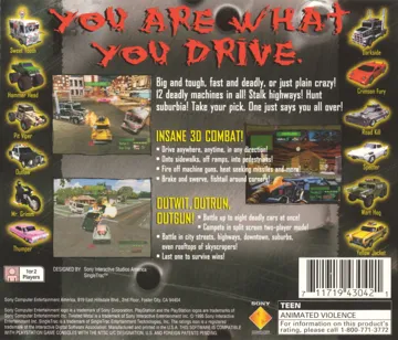 Twisted Metal (US) box cover back